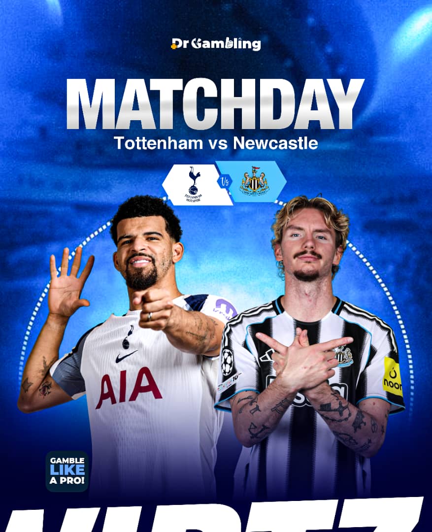 Tottenham vs Newcastle United Premier League match graphic featuring Dominic Solanke and Woltemade
